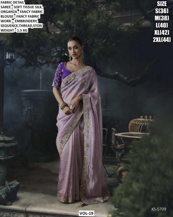 Luxury Designer Saree With Embroidered Border