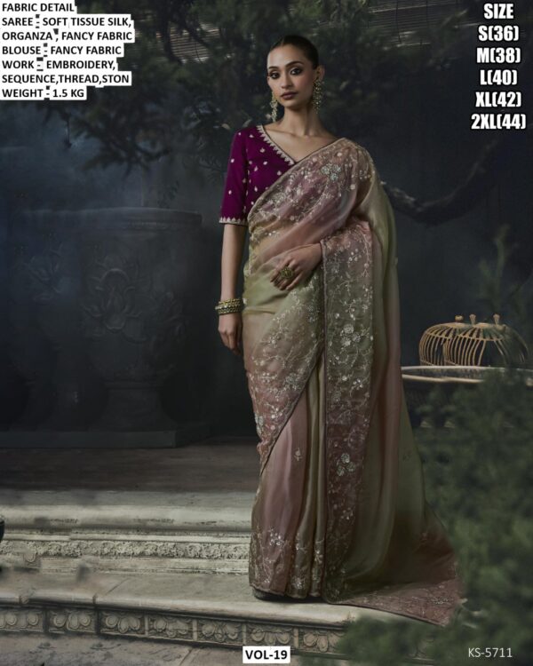 Luxury Designer Saree With Embroidered Border
