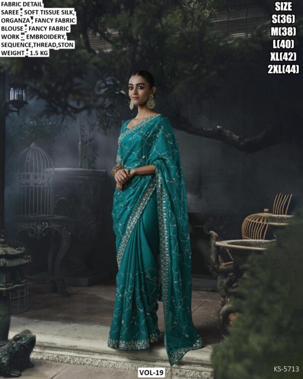 Luxury Designer Saree With Embroidered Border