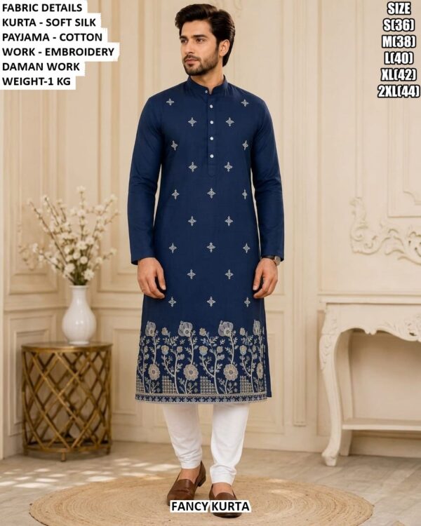 Men’s Wedding Wear Soft Silk Kurta Set