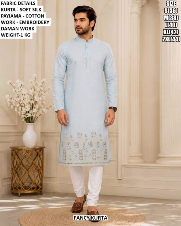 Men’s Wedding Wear Soft Silk Kurta Set