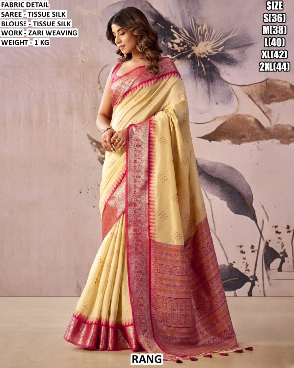 Elegant Tissue Silk Saree With Designer Blouse