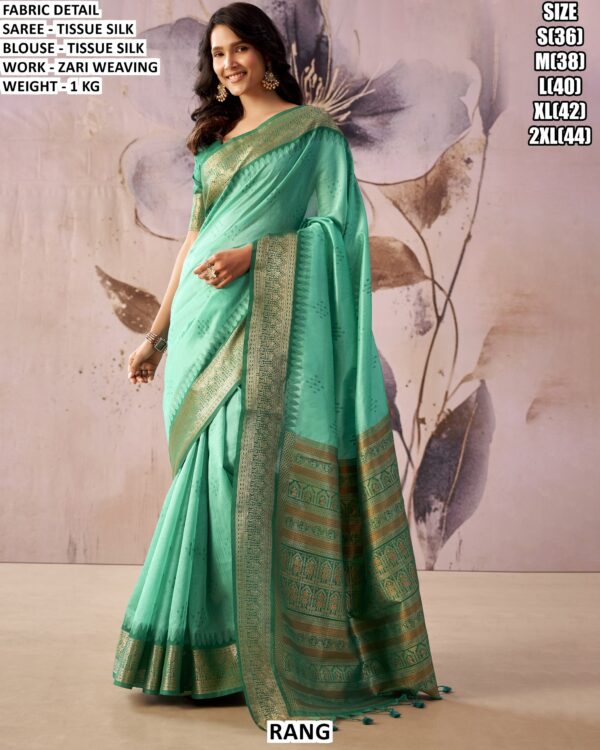 Elegant Tissue Silk Saree With Designer Blouse