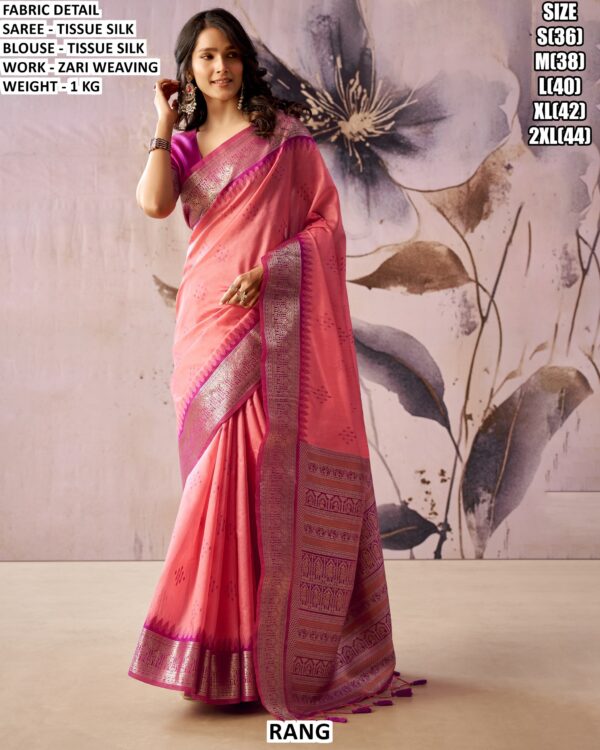 Elegant Tissue Silk Saree With Designer Blouse