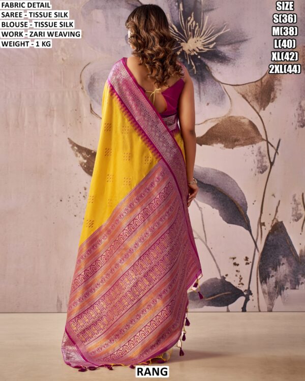 Elegant Tissue Silk Saree With Designer Blouse