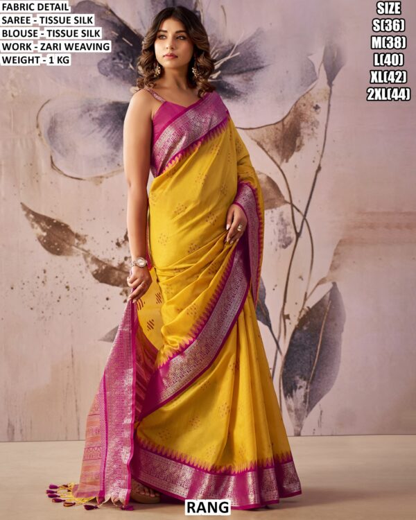 Elegant Tissue Silk Saree With Designer Blouse