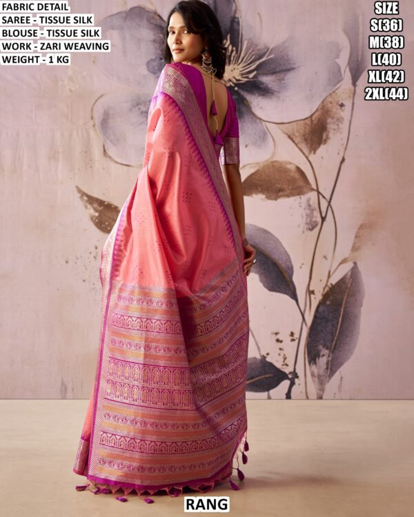 Elegant Tissue Silk Saree With Designer Blouse