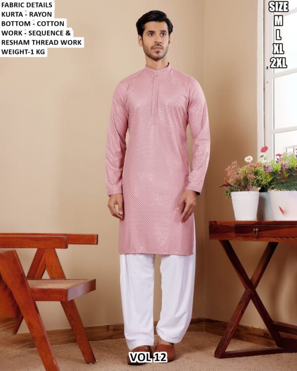 Festive Wear Embellished Kurta Pajama For Men