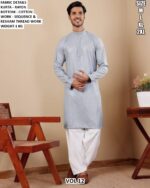 Festive Wear Embellished Kurta Pajama For Men
