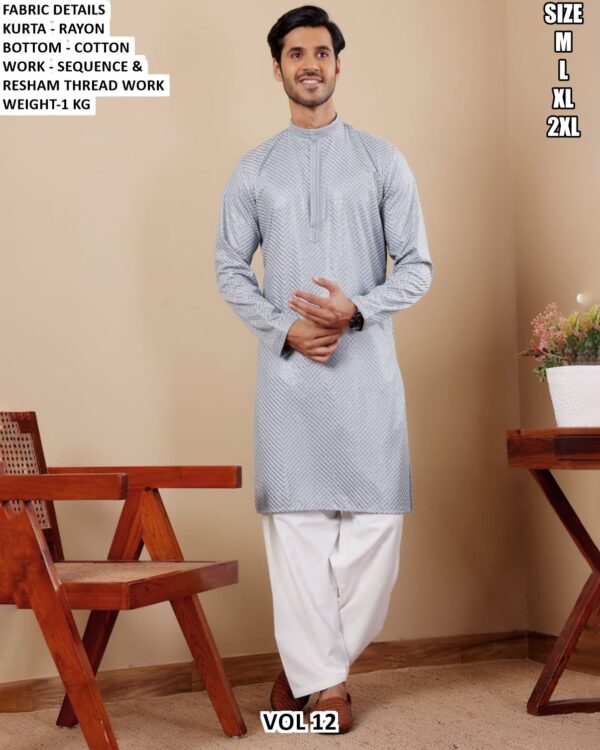 Festive Wear Embellished Kurta Pajama For Men