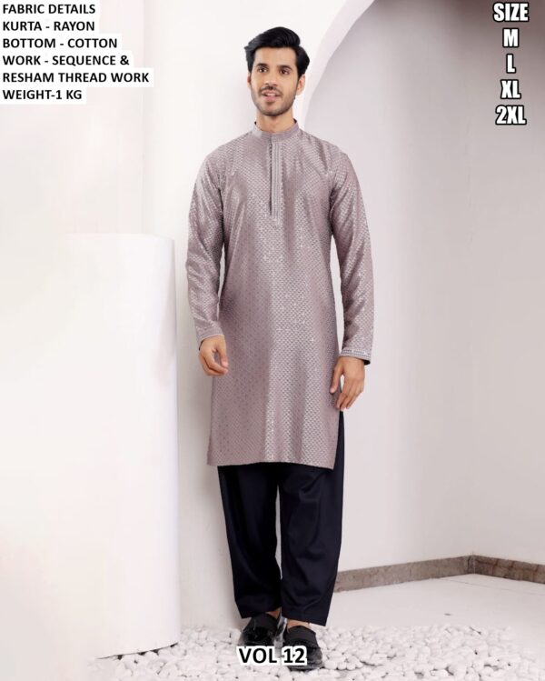 Festive Wear Embellished Kurta Pajama For Men