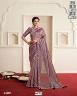 Designer Silk Saree With Embroidered Stitched Blouse