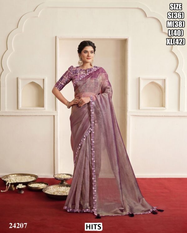 Designer Silk Saree With Embroidered Stitched Blouse
