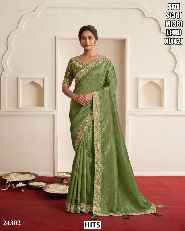 Designer Silk Saree With Embroidered Stitched Blouse