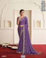 Designer Silk Saree With Embroidered Stitched Blouse