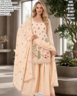Premium Chinon Embroidered Kurta Palazzo Set
