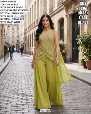 Stylish Wedding Wear Three Piece Designer Outfit