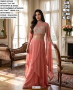 Designer Indo Western Palazzo Set With Shrug Or Dupatta
