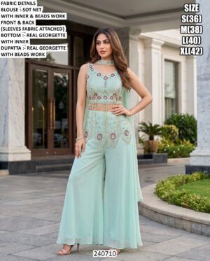 Embellished Wedding Wear Three Piece Outfit