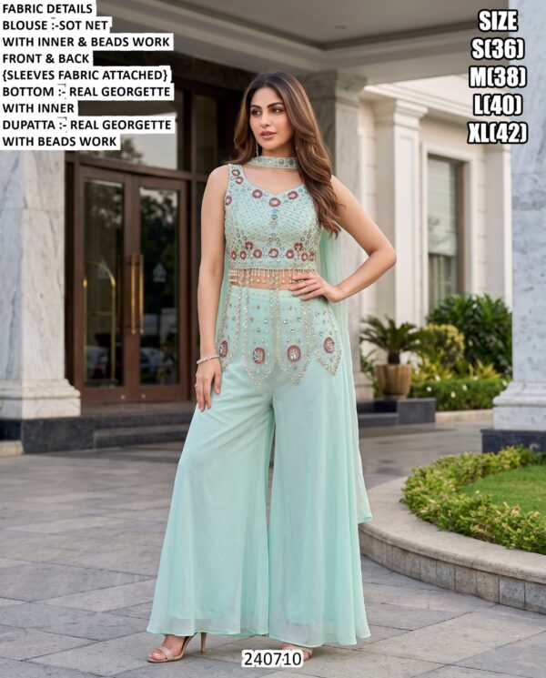 Embellished Wedding Wear Three Piece Outfit