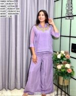 Premium Crunchy Silk Handwork Palazzo Set