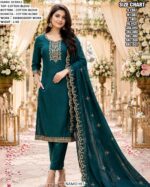 Traditional Embroidered Straight Kurta Pant Set