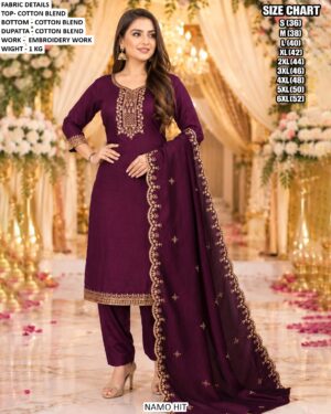 Traditional Embroidered Straight Kurta Pant Set
