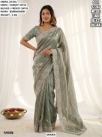 Frendy Satin Embroidered Saree With Blouse