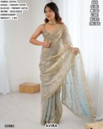 Designer Satin Saree With Readymade Blouse