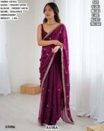 Designer Satin Saree With Readymade Blouse