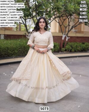 Premium Glory Satin Zari Sequin Lehenga Choli