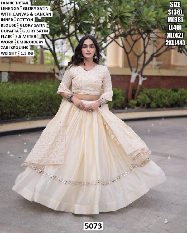Premium Glory Satin Zari Sequin Lehenga Choli