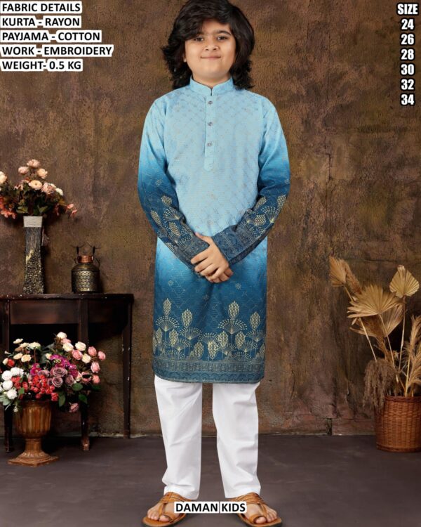 Traditional Boys Kurta Set With Embroidery
