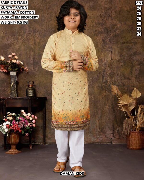 Traditional Boys Kurta Set With Embroidery