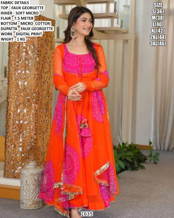 Festive Wear Printed Anarkali Pant Set For Women