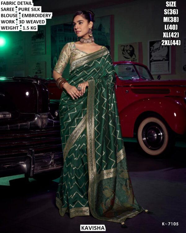 Designer Silk Saree With Floral Embroidery Blouse