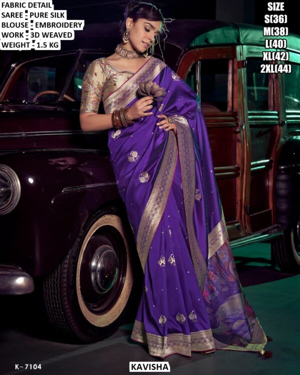 Designer Silk Saree With Floral Embroidery Blouse