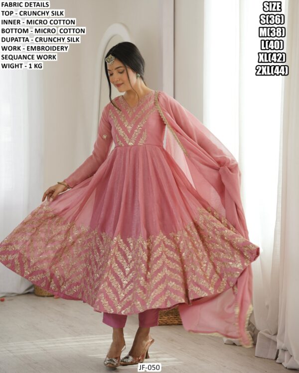 Designer Sequin Work Kurta Pant Dupatta Set