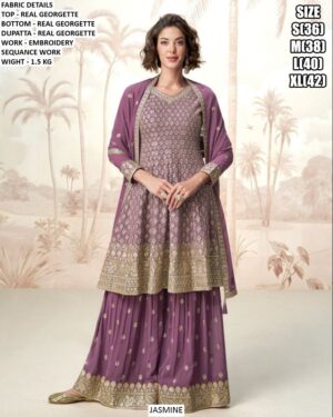 Elegant Three Piece Georgette Ethnic Suit