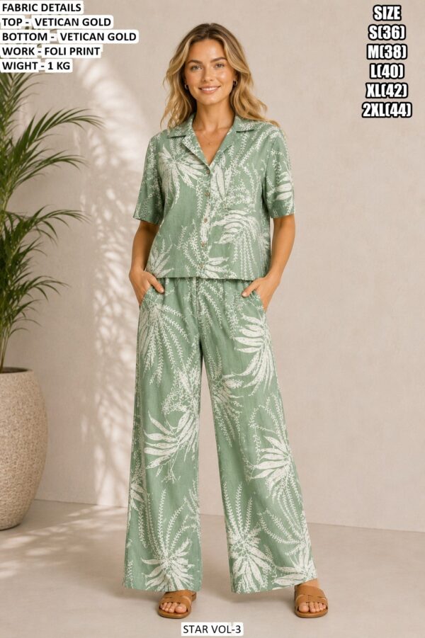 Modern Button Down Shirt Palazzo Co Ord Set