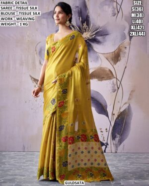 Designer Woven Saree With Readymade Blouse