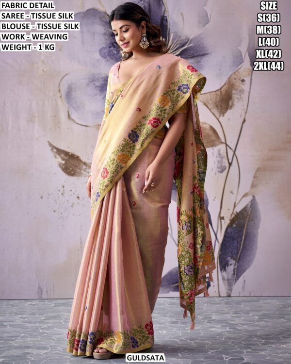 Designer Woven Saree With Readymade Blouse