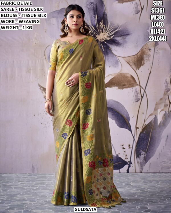 Designer Woven Saree With Readymade Blouse