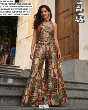 Premium Viscose Position Jacquard Palazzo Set