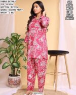Floral Printed Long Shirt And Trouser Set