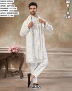 Floral Embroidered Kurta Pajama Set For Men