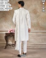 Floral Embroidered Kurta Pajama Set For Men