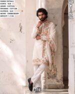 Floral Embroidered Kurta Pajama Set For Men