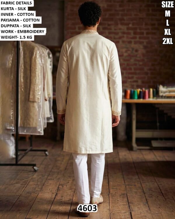 Floral Embroidered Kurta Pajama Set For Men
