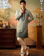 Floral Embroidered Kurta Pajama Set For Men
